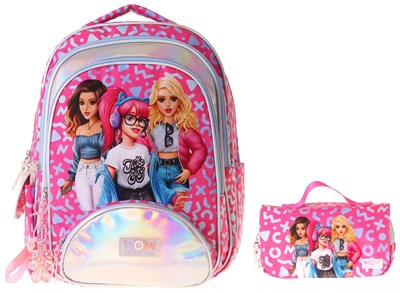 Wow Generation Girl Friends Kız Çocuk (Kırmızı) İlkokul Okul Çantası ve Kalemlik Seti - SETWG-W6059C