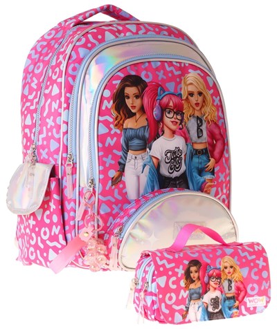 Wow Generation Girl Friends Kız Çocuk (Kırmızı) İlkokul Okul Çantası ve Kalemlik Seti - SETWG-W6059C