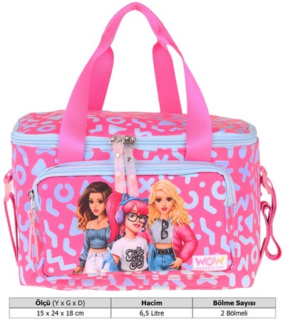 Wow Generation İki Bölmeli Thermo Okul Beslenme Çantası - Girl Friends Baskılı Kırmızı Renk (Kız Çocuk) - W6060