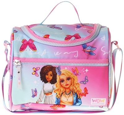 Wow Generation Kız Çocuk Butterfly Baskılı Isı Yalıtımlı Okul Beslenme Çantası (Turkuaz - Pembe) - W6076