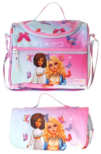 Wow Generation Kız Çocuk Butterfly (Turkuaz - Pembe) Thermo Beslenme Çantası ve Kalemlik Seti - SETWG-W6076