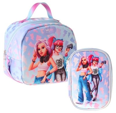 Wow Generation Kız Çocuk Cool (Mavi - Pembe) Thermo Beslenme Çantası ve Kalemlik Seti - SETWG-W6040