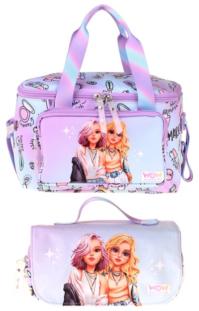 Wow Generation Kız Çocuk Friends (Pembe) Thermo Beslenme Çantası ve Kalemlik Seti - SETWG-W6055