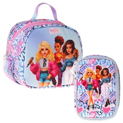 Wow Generation Kız Çocuk Music (Lila) Thermo Beslenme Çantası ve Kalemlik Seti - SETWG-W6045