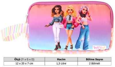 Wow Generation Kız Çocuk Shine Baskılı Turuncu - Mor Renk İlkokul Kalem Çantası - Kalemlik - W6092