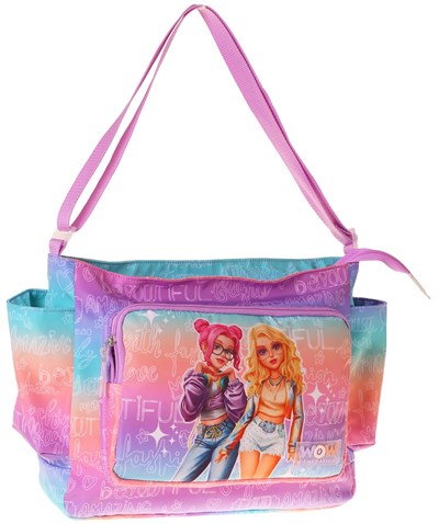 Wow Generation Kız Çocuk Star Desenli Pembe - Mor Renkli Omuz Çantası - W6034
