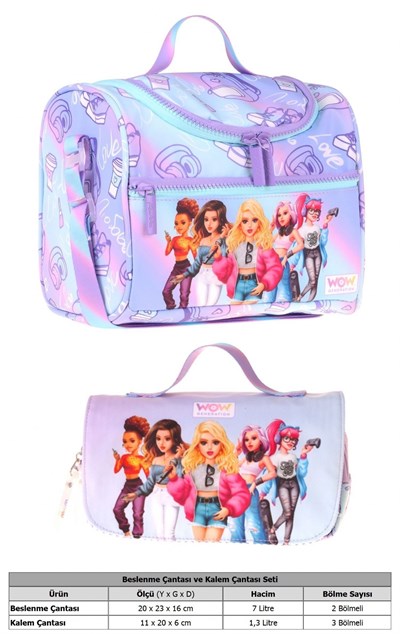 Wow Generation Kız Çocuk Very Nice (Lila) Thermo Beslenme Çantası ve Kalemlik Seti - SETWG-W6081