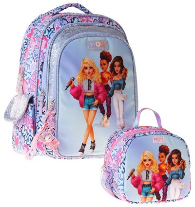 Wow Generation Music İkili Okul Çanta Seti - Lila Music Desenli Kız Çocuk SETWG-W6044B