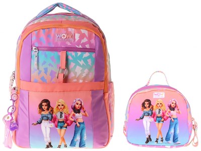 Wow Generation Shine İkili Okul Çanta Seti - Turuncu - Mor Shine Baskılı Kız Çocuk SETWG-W6090B