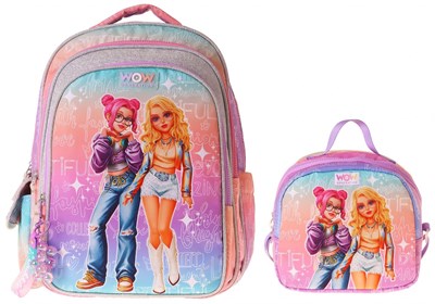 Wow Generation Star İkili Okul Çanta Seti - Pembe - Mor Star Desenli Kız Çocuk SETWG-W6033B