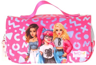 Wow Generation Taşıma Askılı Kız Çocuk Girl Friends Baskılı Şık Kalem Çantası (Kırmızı) - W6061