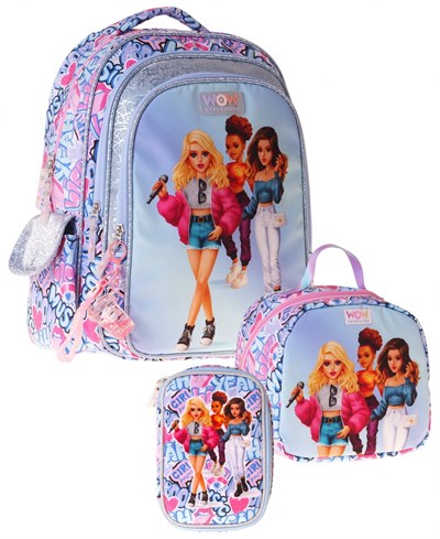 Wow Generation Üçlü İlkokul Okul Çanta Seti - Lila - Music Desenli - Kız Çocuk - SETWG-W6044A