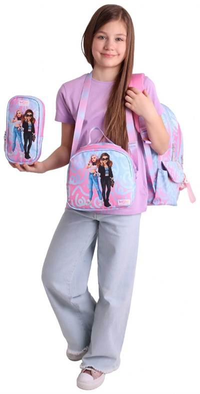 Wow Generation Üçlü İlkokul Okul Çanta Seti - Pembe - Turkuaz - Wonderful Baskılı - Kız Çocuk - SETWG-W6069A