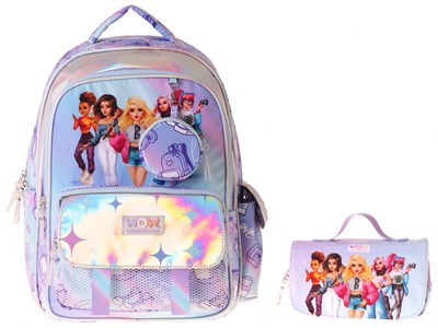 Wow Generation Very Nice Kız Çocuk (Lila) İlkokul Okul Çantası ve Kalemlik Seti - SETWG-W6080C