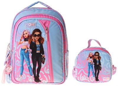Wow Generation Wonderful İkili Okul Çanta Seti - Pembe - Turkuaz Wonderful Baskılı Kız Çocuk SETWG-W6069B