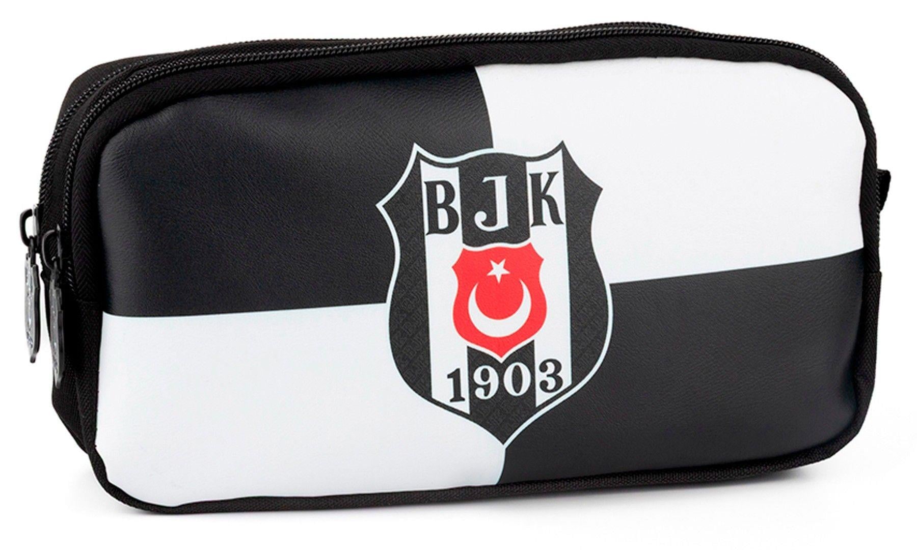 Beşiktaş BJK 1903 Logo Desenli Suni Deri Kalem Çantası - 25363