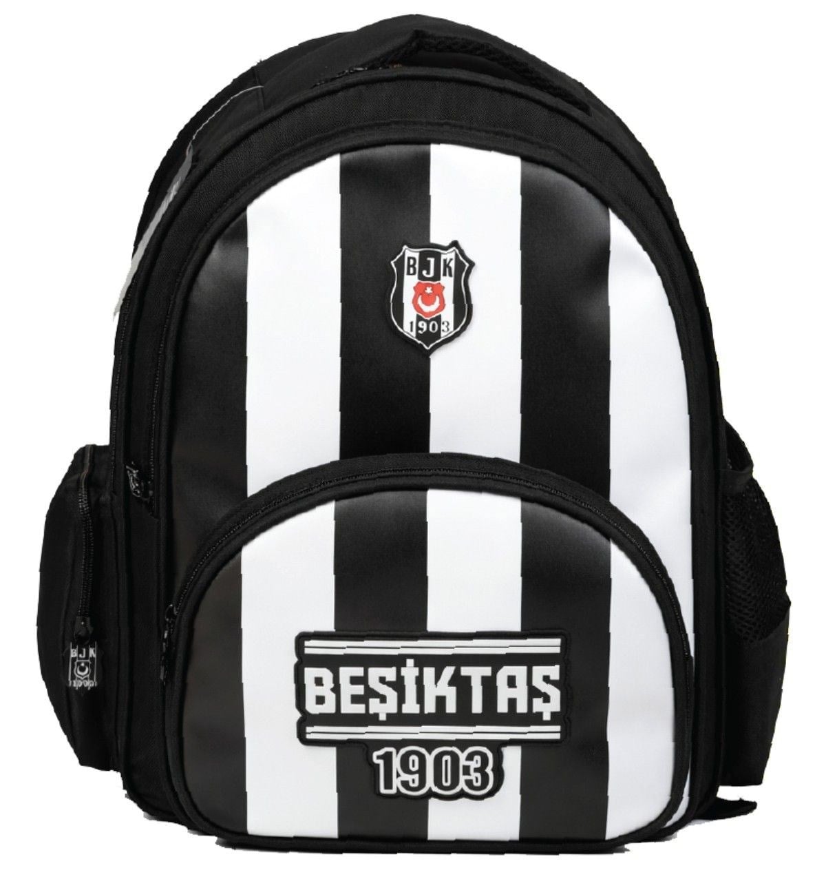 Beşiktaş Üç Bölmeli Erkek Çocuk Beşiktaş 1903 Baskılı Siyah - Beyaz Okul Sırt Çantası - 26357