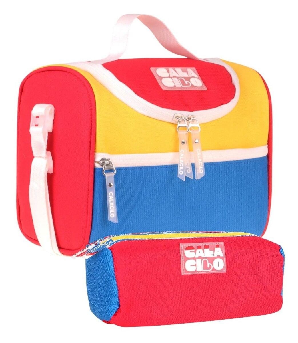 CalaCilo Bull Kırmızı Sarı Renkli Erkek Çocuk Kırmızı - Sarı Renk Beslenme Çantası ve Kalemlik Seti - SETCC-C4102