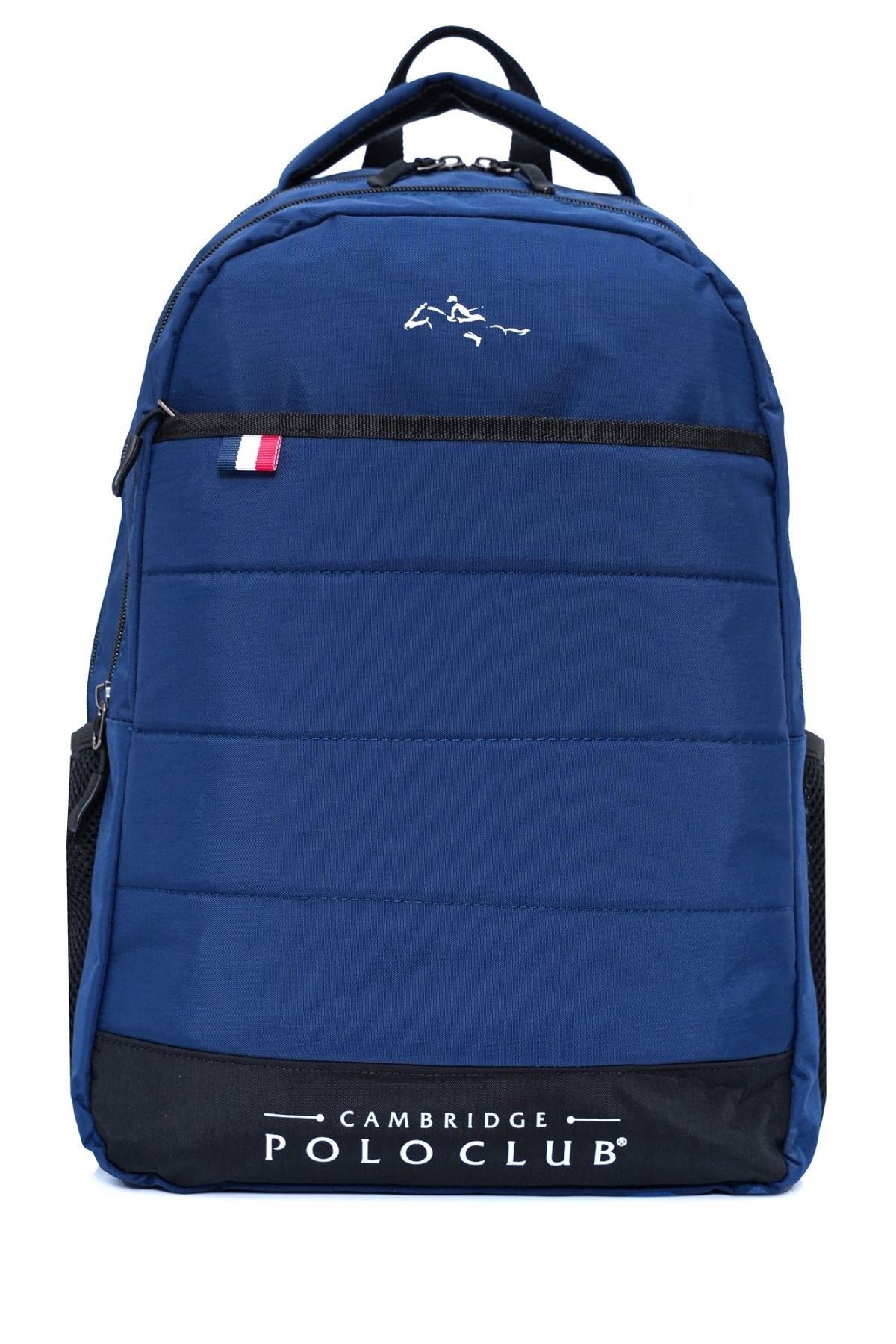 Cambridge Polo Club Minimalist Tasarım Lacivert Unisex Okul Günlük Seyahat Sırt Çantası - PLCAN2166-004