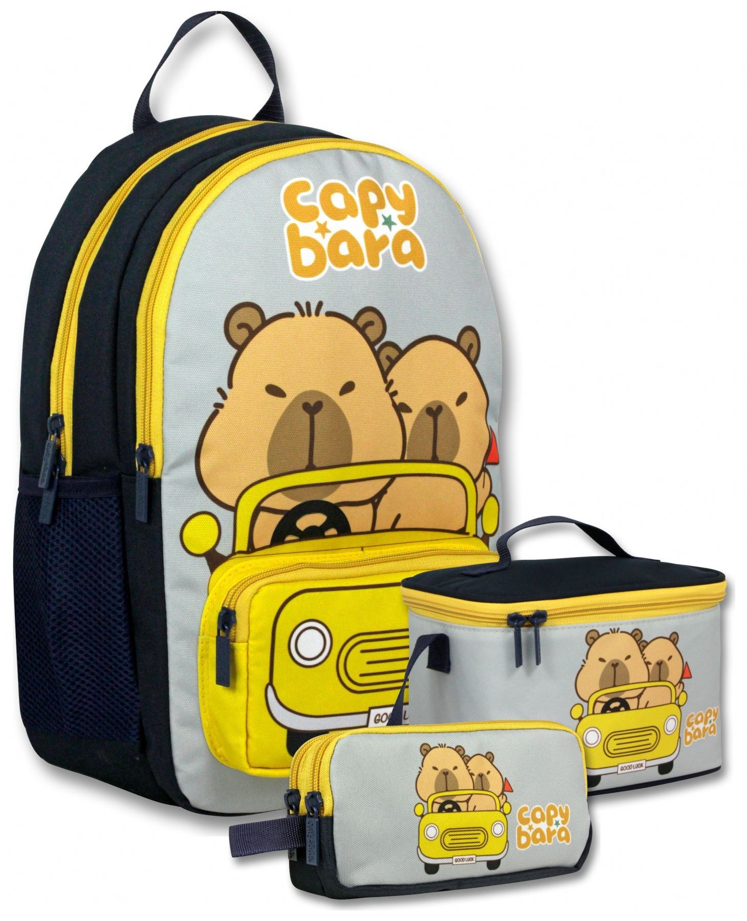 Capybara Unisex Capybara Seyahatte Üçlü İlkokul Okul Çanta Seti - SETCPB6218A