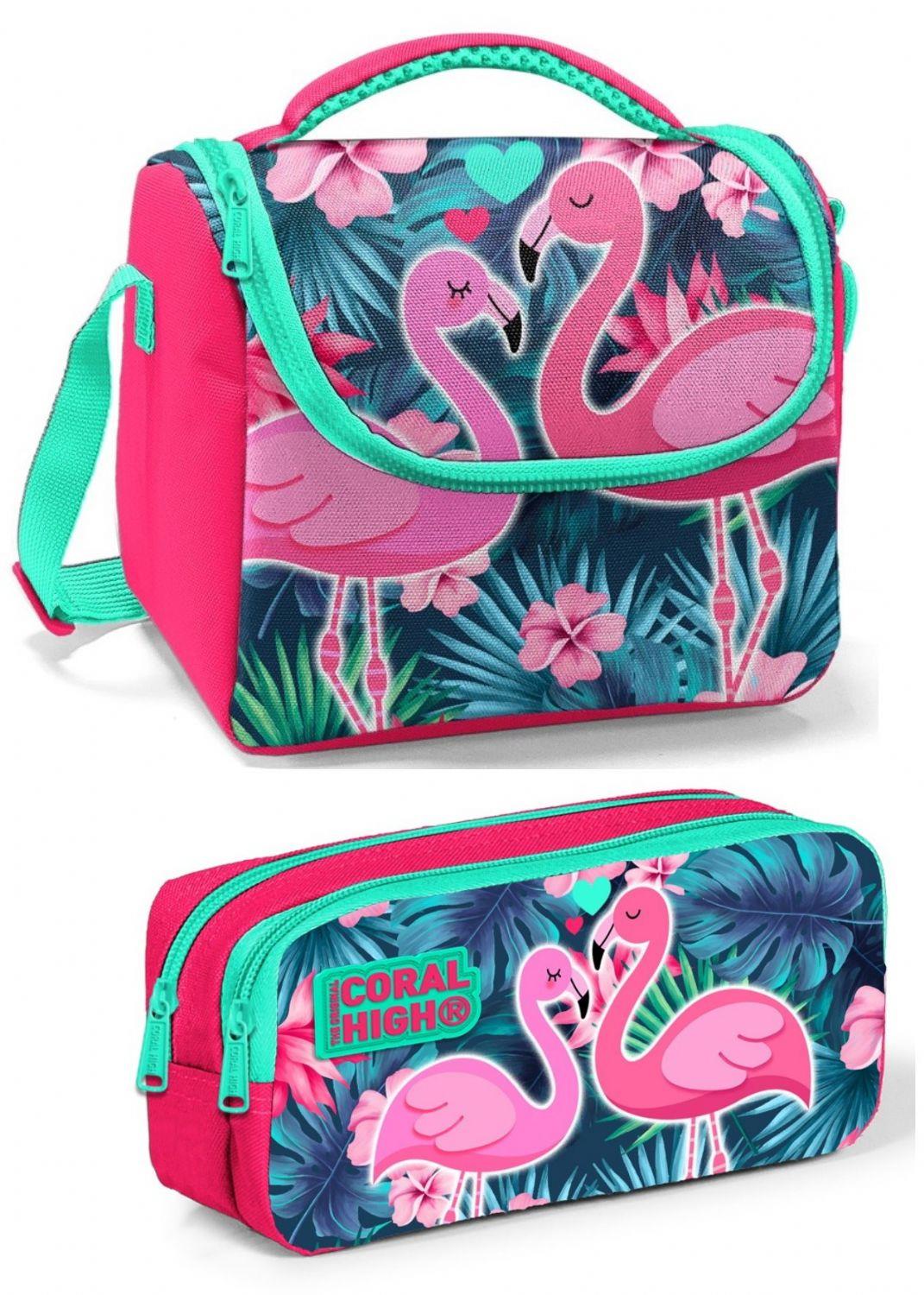 Coral High  Flamingo Kız Çocuk Beslenme Çantası Seti