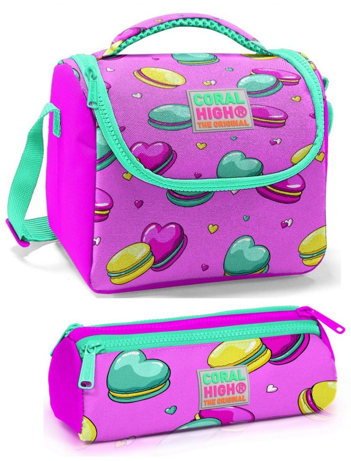 Coral High  Pembe Makaron Beslenme Çantası Seti