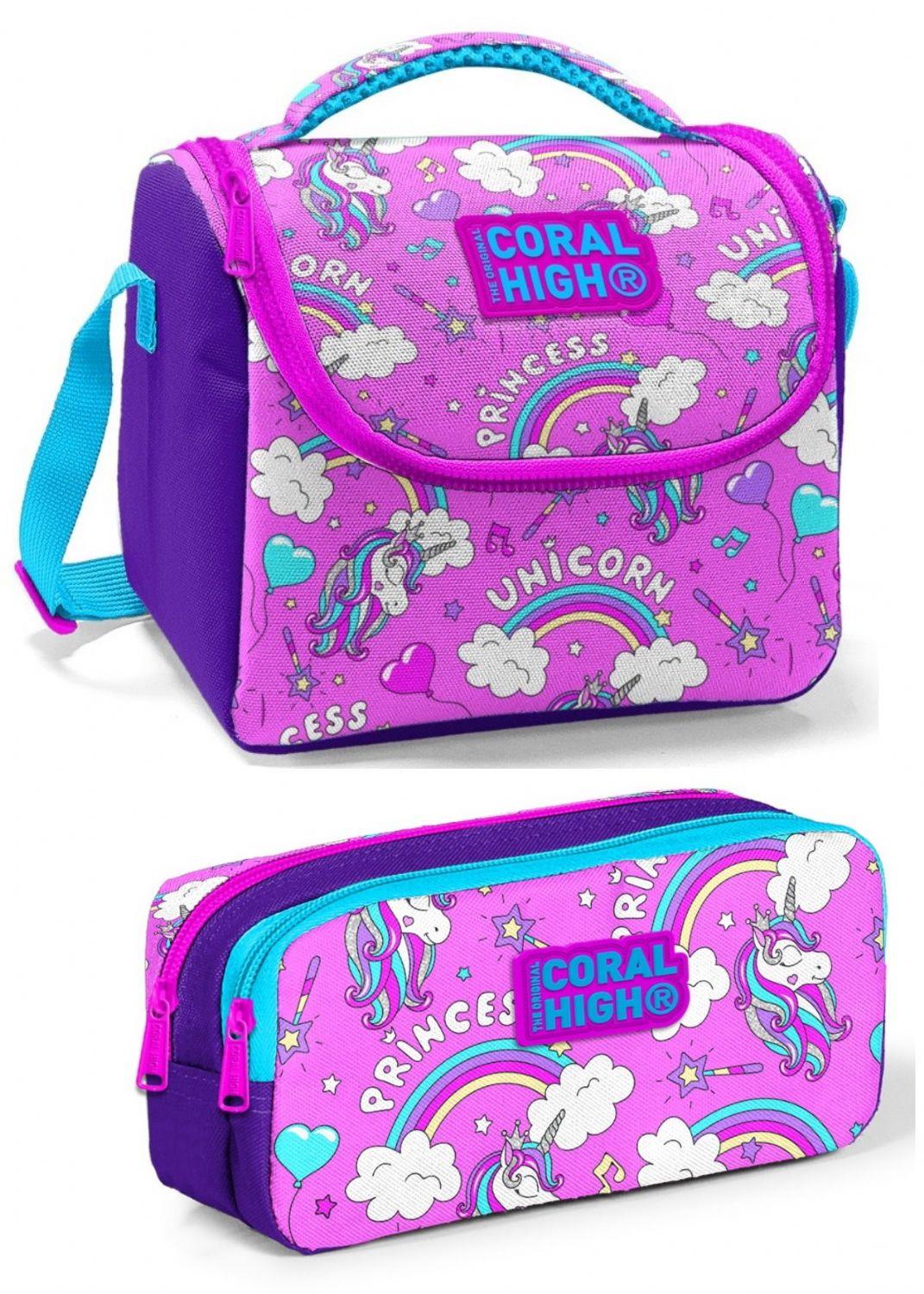 Coral High  Unicorn Kız Çocuk Beslenme Çantası Seti