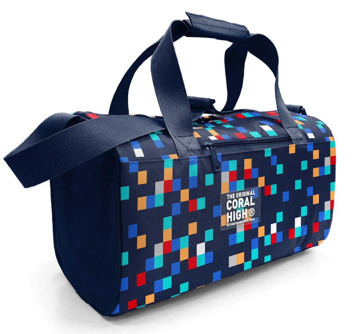 Coral High 27550 Erkek Çocuk Spor ve Seyahat Çantası - Lacivert Çok Renli Geometrik Desenler