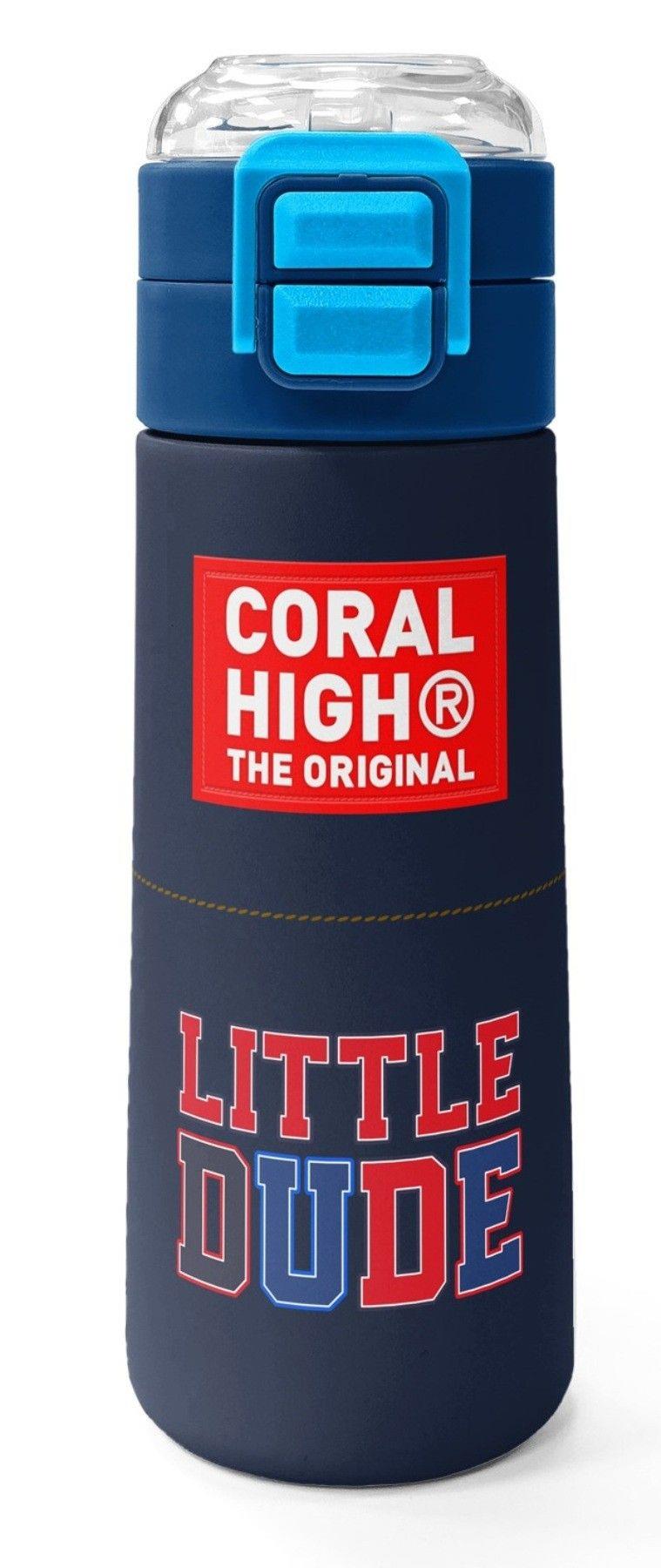 Coral High 500 ml Erkek Çocuk Lacivert Kırmızı Little Dude Baskılı Çelik Termos Matara - Okul Suluğu