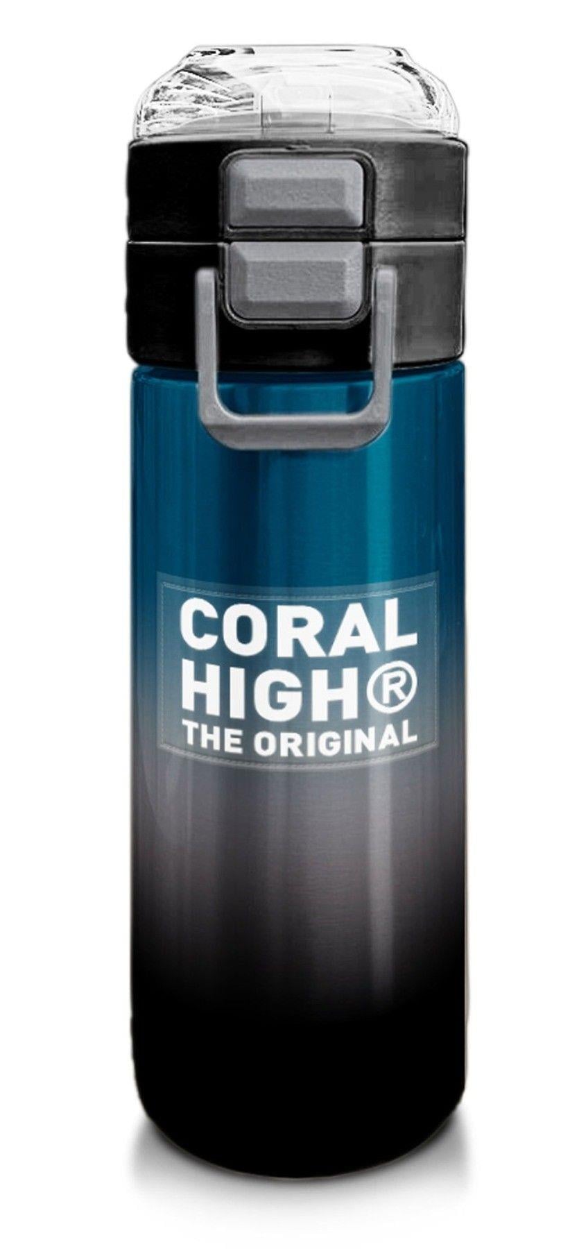 Coral High 500 ml Erkek Çocuk Pipetli Termos/Matara - Nefti Gri Renk Geçişli - Çift Kullanım Özelliği 31855