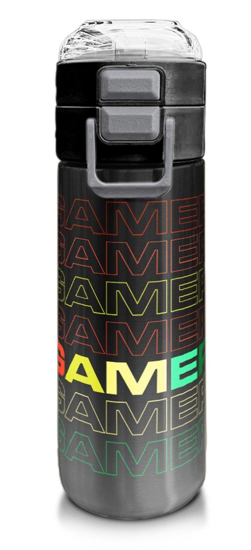 Coral High 500 ml Paslanmaz Çelik Okul Termosu/Suluk/Matara - Erkek Çocuk - Siyah Gri Gamer Desenli - Sızdırma Yapmaz 31853