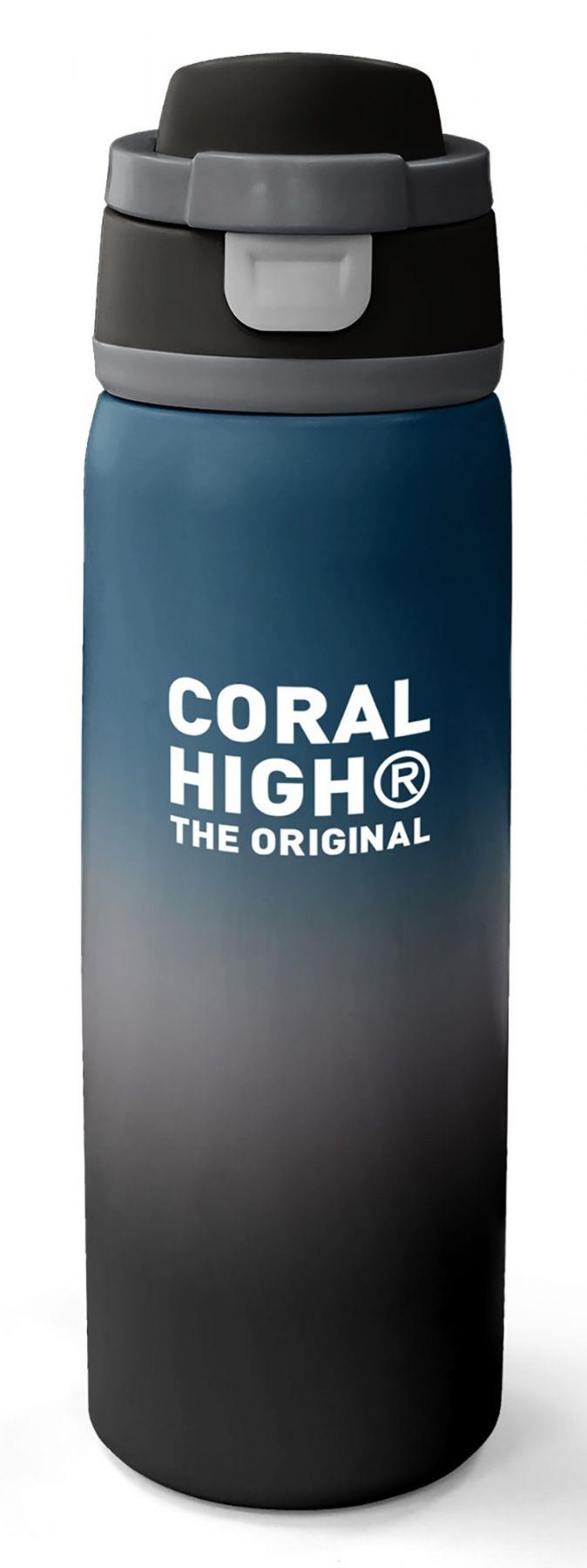 Coral High 800 ml Erkek Çocuk Nefti Gri Renk Geçişli Pipetli ve Direkt İçim Çelik Termos/Matara - 38531