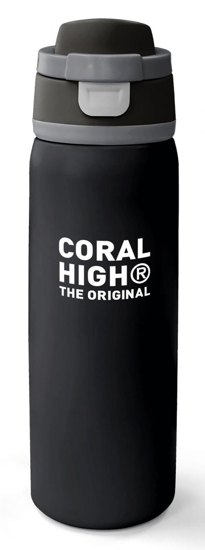 Coral High 800 ml Erkek Çocuk Siyah Gri Pipetli ve Direkt İçim Çelik Termos/Matara - 38518