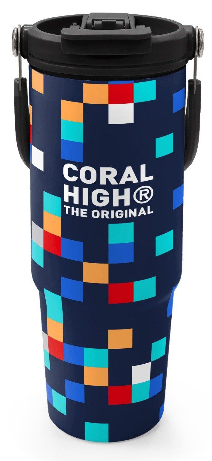 Coral High 900 ml Erkek Çocuk Lacivert Çok Renli Geometrik Desenler Çelik Termos /Matara - 38707