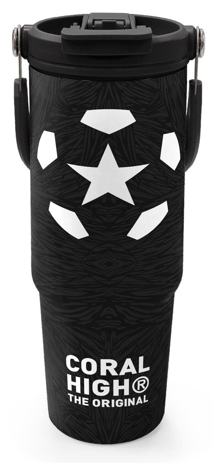 Coral High 900 ml Erkek Çocuk Siyah Beyaz Futbol Baskılı Çelik Termos /Matara - 38722