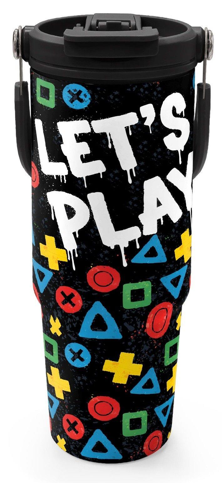 Coral High 900 ml Erkek Çocuk Siyah Çok Renkli Lets Play Baskılı Çelik Termos /Matara - 38728