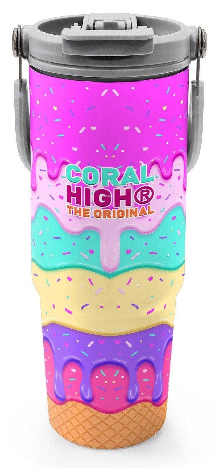 Coral High 900 ml Kız Çocuk Çok Renkli Dondurma Desenli Çelik Termos /Matara - 38741