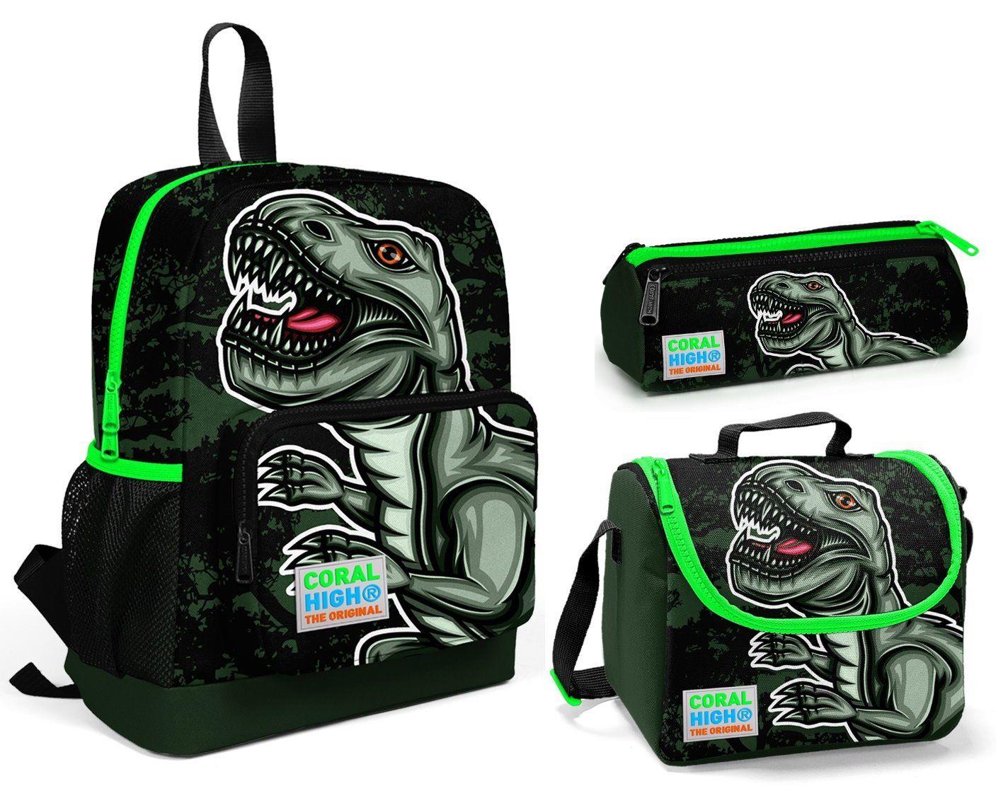 Coral High Anaokul ve İlkokul 1 Sınıf Okul Çantası Seti - Dinazor - Erkek