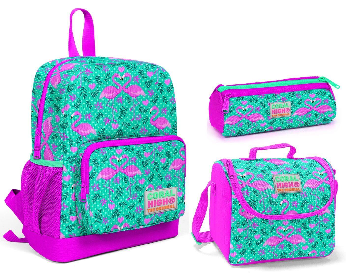Coral High Anaokul ve İlkokul 1 Sınıf Okul Çantası Seti - Flamingo - Kız Çocuk