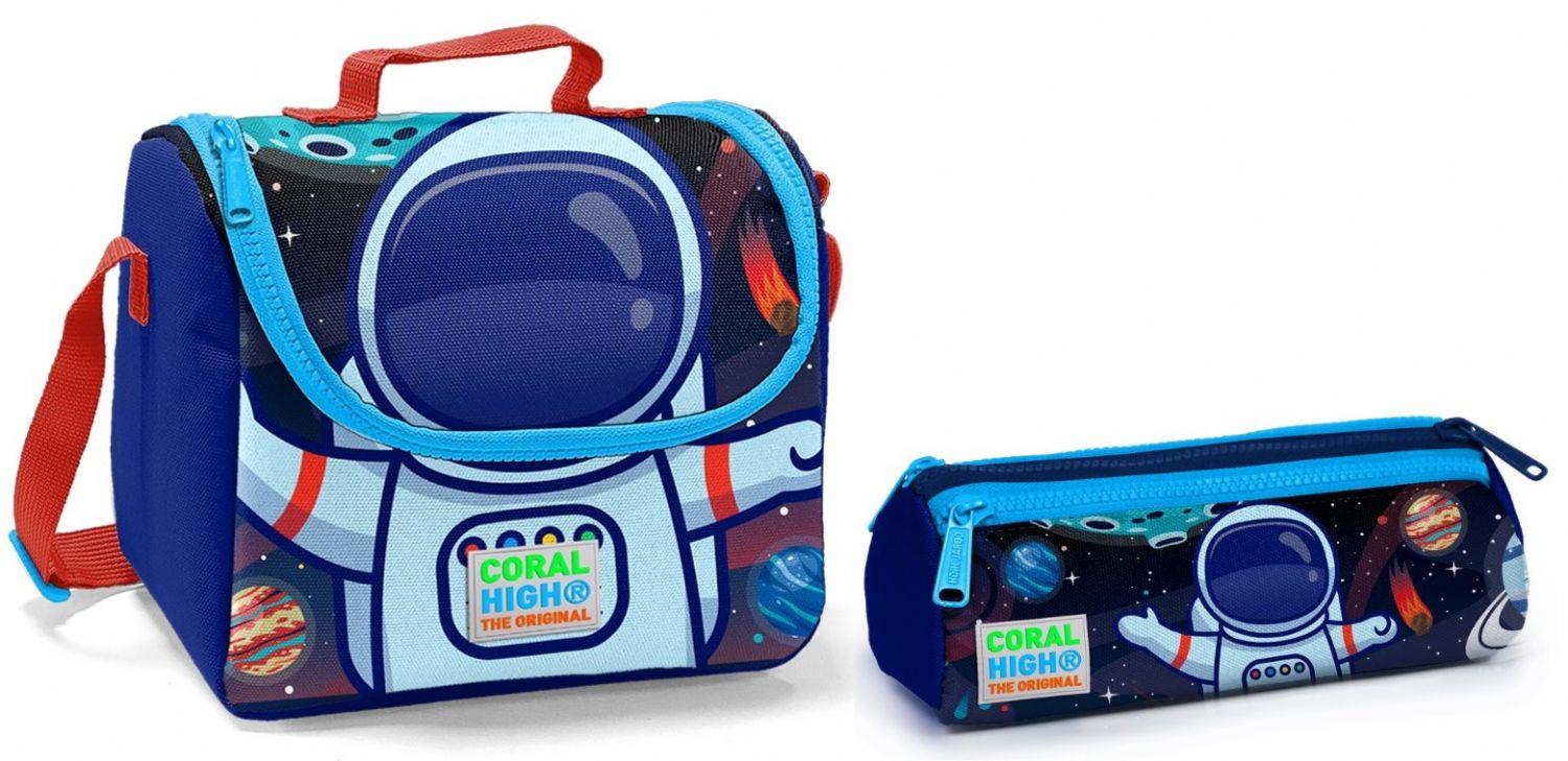 Coral High Astronot Beslenme Çantası ve Kalemlik Seti - Thermo - Erkek Çocuk