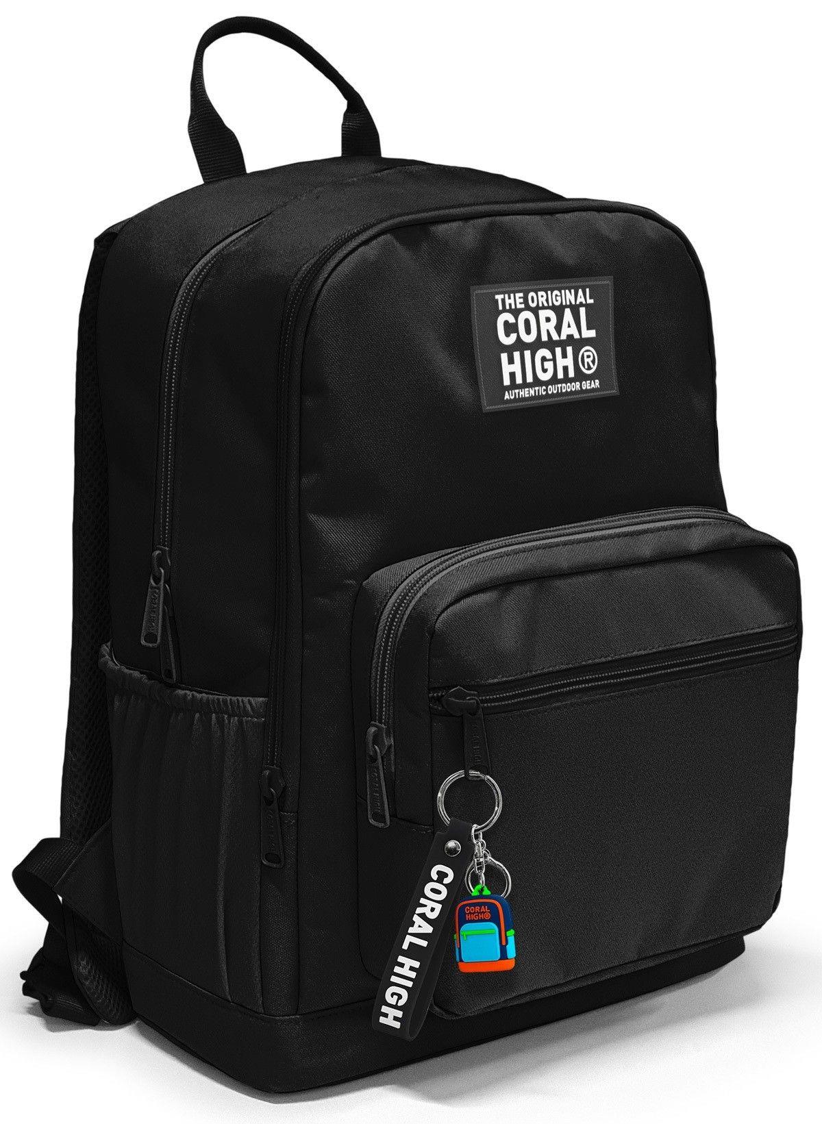 Coral High Dört Gözlü İlk ve Ortaokul Çantası - Erkek Çocuk Siyah Gri 33240