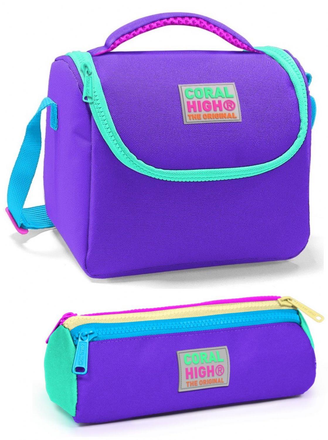 Coral High Eflatun Mavi Kız Beslenme Çantası Seti