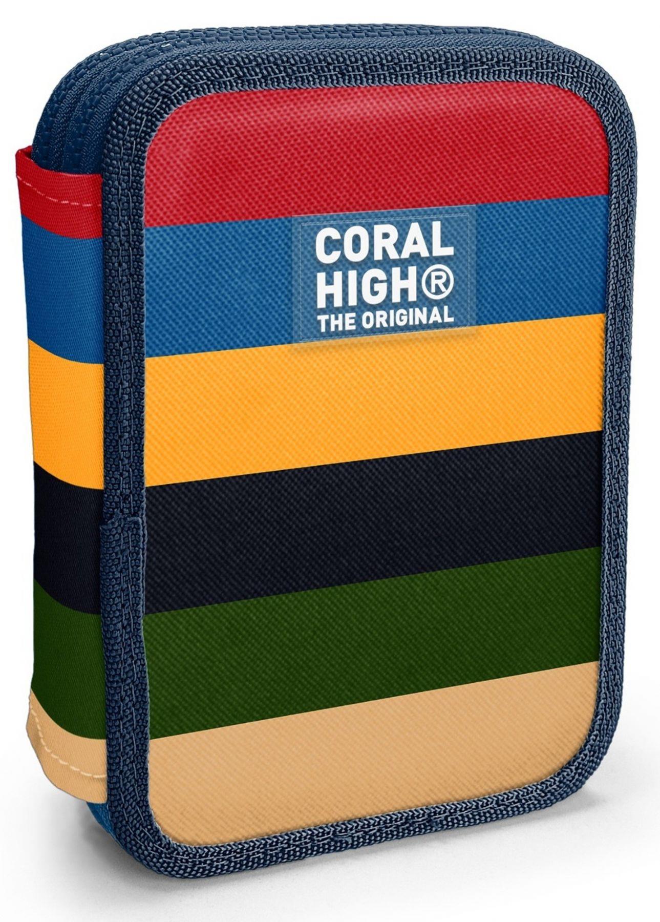Coral High Erkek Çocuk Çok Renkli Çizgi Desenli Katlı Organizer Kalemlik (Kalem Kutusu) 31103