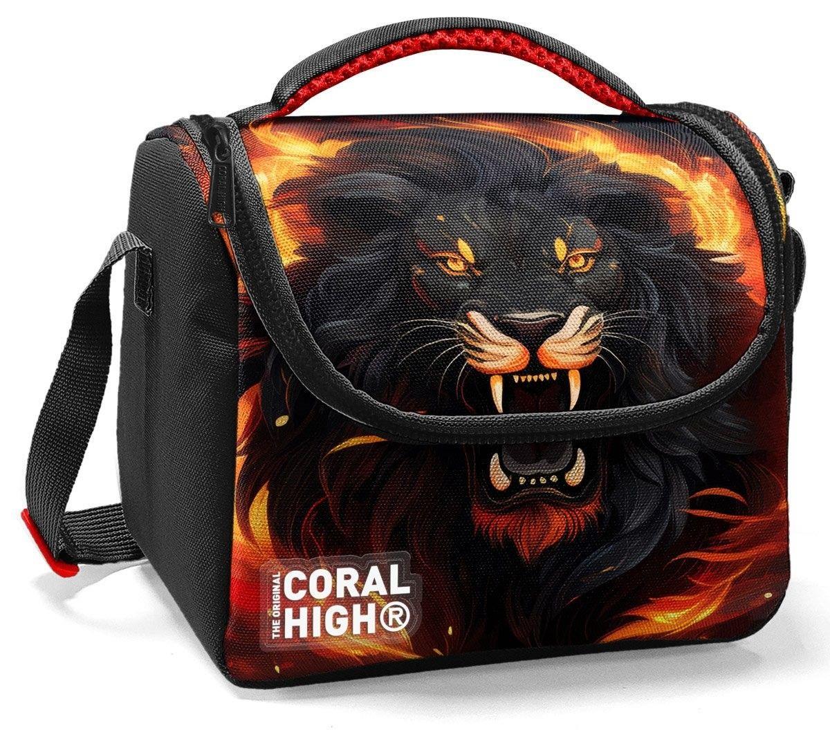 Coral High Erkek Çocuk İlkokul Beslenme Çantası, Siyah Kükreyen Aslan, Isı Yalıtımlı 22771