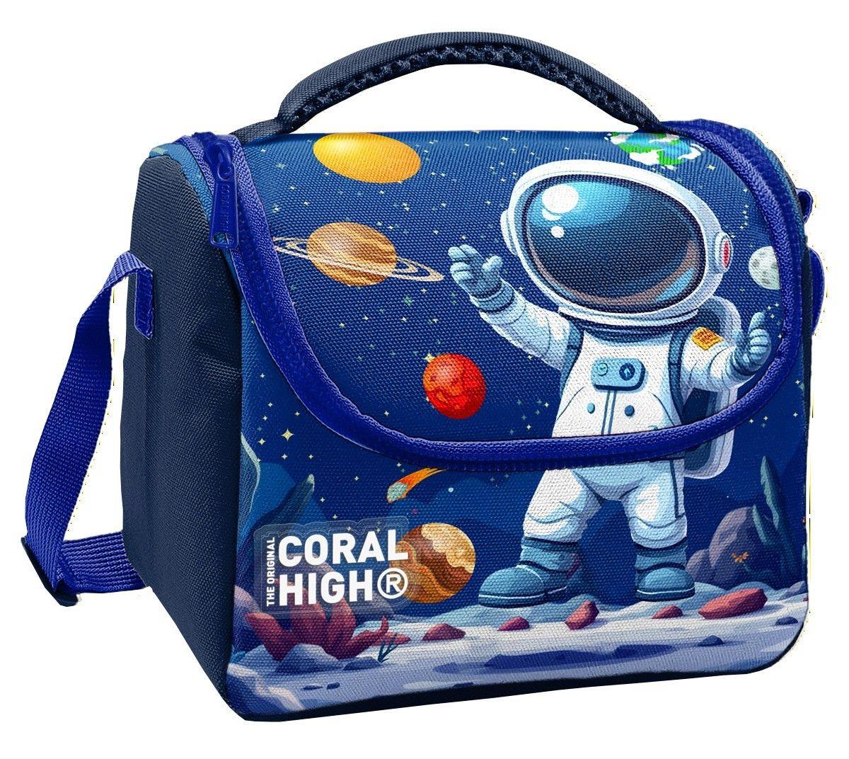 Coral High Erkek Çocuk Lacivert Beyaz Astronot Baskılı Isı Yalıtımlı Beslenme Çantası 37152