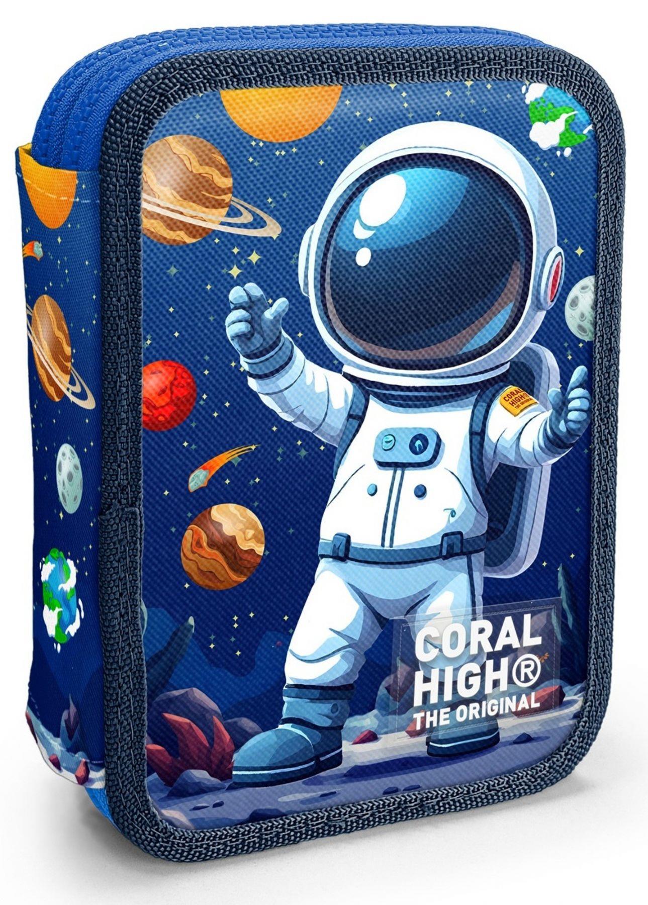 Coral High Erkek Çocuk Lacivert Beyaz Astronot Baskılı Katlı Organizer Kalemlik (Kalem Kutusu) 31116