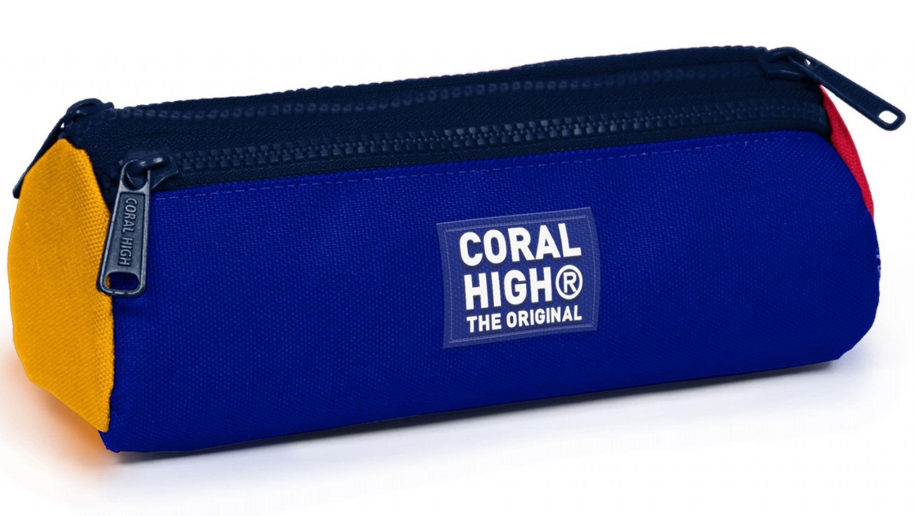 Coral High Erkek Çocuk Lacivert Çizgi Desenli Üç Gözlü Okul Kalem Çantası 31022