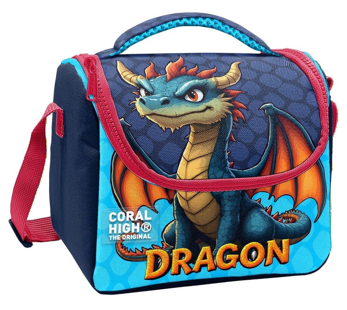 Coral High Erkek Çocuk Mavi Sarı Dragon Desenli Isı Yalıtımlı Beslenme Çantası 37113