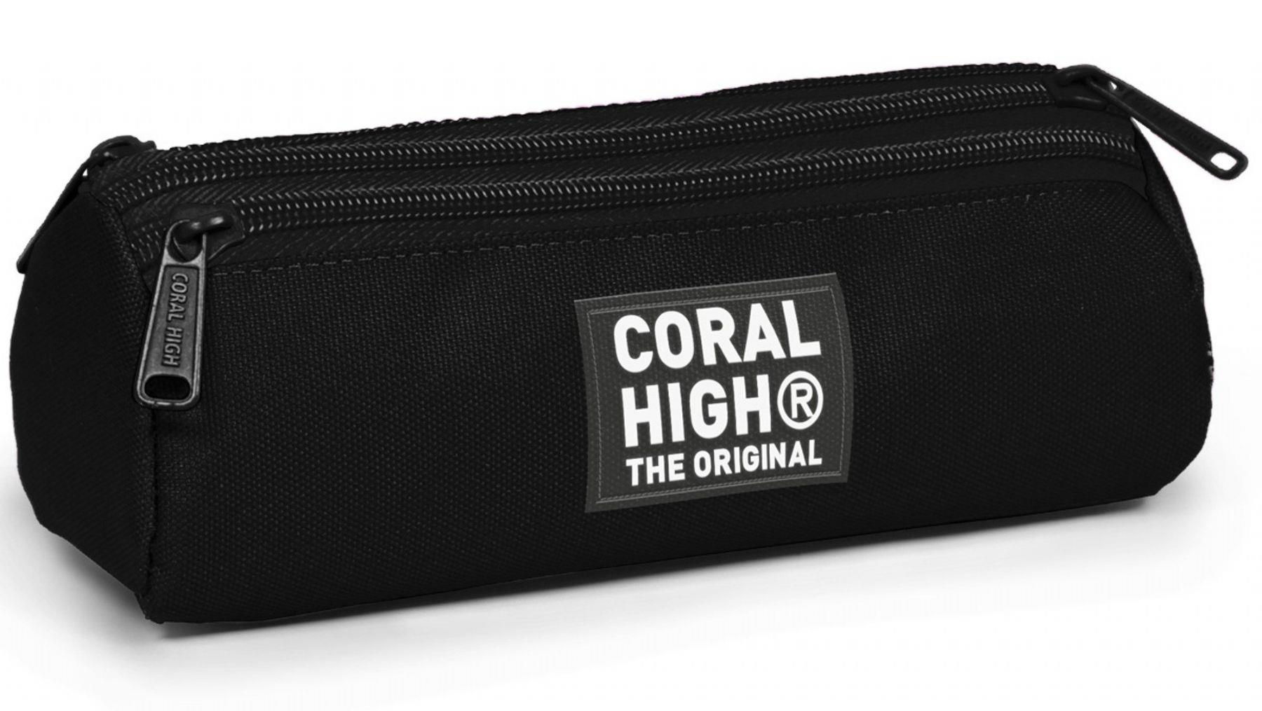 Coral High Erkek Çocuk Siyah Gri Üç Gözlü Okul Kalem Çantası 31040