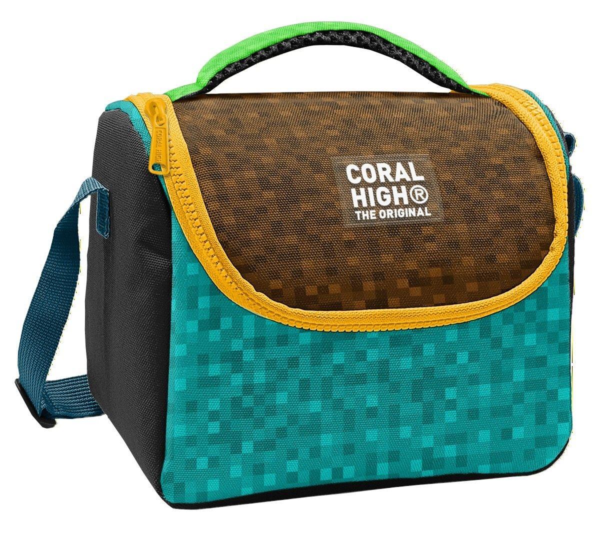 Coral High Erkek Çocuk Siyah Yeşil Kahverengi Craft Desenli Isı Yalıtımlı Beslenme Çantası 37116
